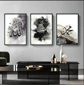 Set of 3 Wall Art Wooden Photo tile Frames for Wall Decor