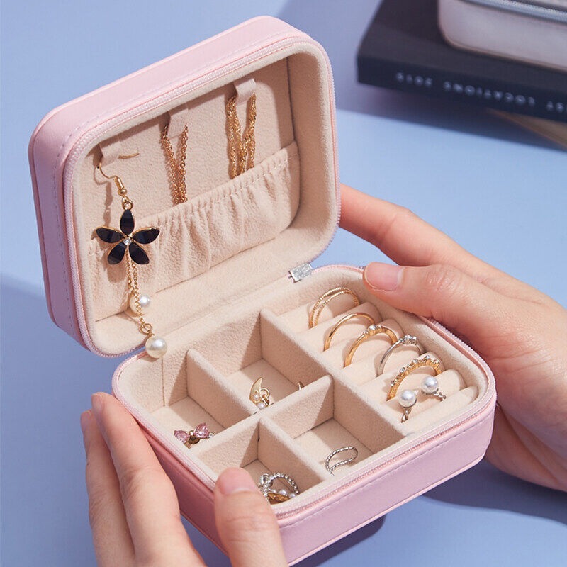 Portable Jewelry Storage Box | Leather Organizer | Travel Case