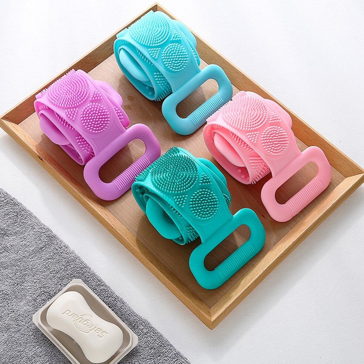 Silicone Bath Body Brush Soft Rubbing Exfoliating Massage For Back Cleaning High Quality Bathroom Accessories