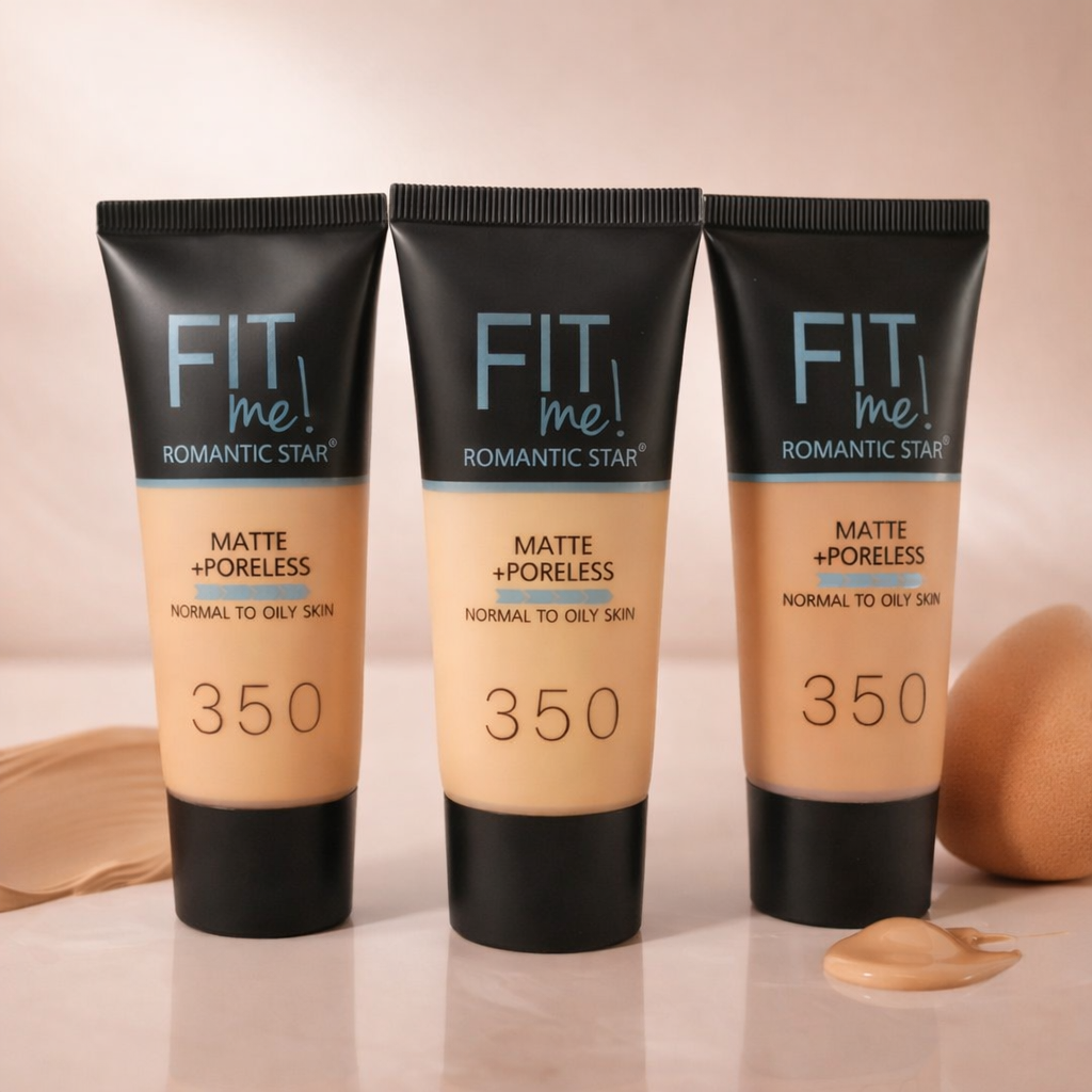 Fit Me! Romantic Star Matte + Poreless Liquid Foundation (Shade 350) – Oil-Controlling